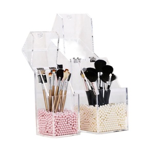 Porta Pennelli da Trucco in Acrilico Trasparente Antipolvere con Coperchio, Espositore da Scrivania in <span class=keywords><strong>Plexiglass</strong></span> per Cosmetici, per Tavoli da Toeletta - Product Image 2