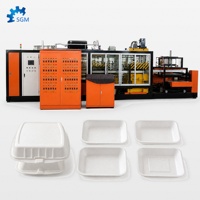 Nouvelle ligne de production de vaisselle jetable en mousse PS SHUANGJI, contrôlée par PLC, 168 kW, 380 V, avec moteur et pompe, écologique et haute sécurité
