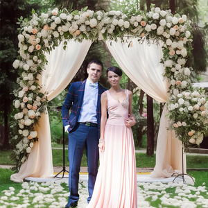 <span class=keywords><strong>Support</strong></span> métallique pour arche de mariage, kit de cadre carré doré pour arche de ballons, <span class=keywords><strong>support</strong></span> de rideau floral, hauteur 6 pieds, durable pour mariage - Product Image 3