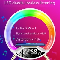 2024 Neue Lautsprecher-Schreibtisch uhr Drahtloses Laden Audio Atmosphere Light Wecker