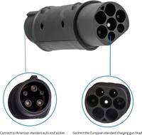 Adaptateur RTFLY 22 kW Type 2 vers GBT, prise de charge pour véhicule électrique Type 2 vers prise GB/T, 16A 32A, monophasé et triphasé AC pour VE