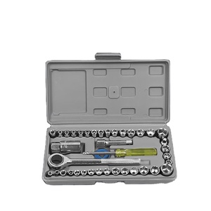 Juego de llaves inglesas de combinación portátil de <span class=keywords><strong>40</strong></span> piezas Cr-V plástico acero Manual reparación de automóviles herramientas de mano juego de enchufes - Product Image 1