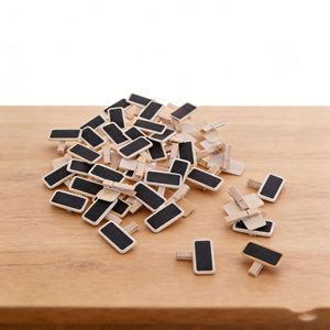 Chiyuan - Mini Pizarra de Madera con Clip, 3.5 Pulgadas, Rectangular, de una Sola Cara, Hecha a Mano, para Notas, Fotos y Etiquetas - Product Image 3