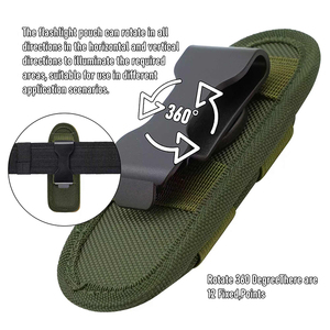 छोटे शुल्क बेल्ट मोंडल टॉर्च, बाहरी गतिविधियों के लिए 360 डिग्री रोटेशन क्लिप के साथ खुला शीर्ष सामरिक फ्लैशलाइट पाउच - Product Image 3