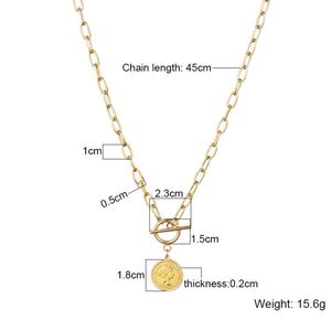 Collar con Colgante de Acero Inoxidable con Cierre OT Vintage, Delicado Collar con Disco de la <span class=keywords><strong>Reina</strong></span> Isabel para <span class=keywords><strong>Mi</strong></span> Hija - Product Image 3