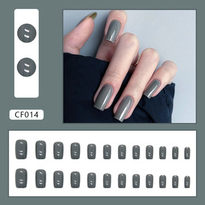 Ongles à presser français personnalisés en gros avec paillettes - Vente chaude, faux ongles amande réutilisables en ABS - Product Image 6