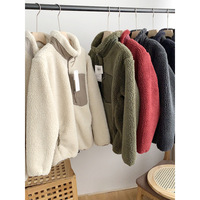 Veste polaire unisexe coupe ample en viscose coupe-vent chaude avec col montant et fermeture éclair, style logo personnalisé ZXPFSL, collection automne/hiver