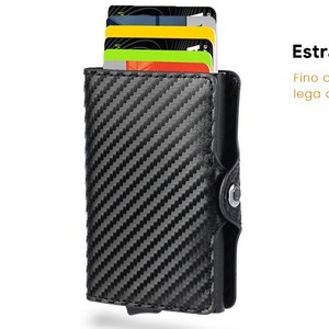 Porte-cartes en cuir Bronzi, 4 pouces, rétractable, antivol, pour usage quotidien - Product Image 5