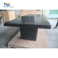 Table de conférence rectangulaire moderne de grande taille pour 10, 12, 16, 20 personnes, noire