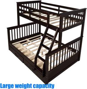 Новая Улучшенная и прочная двухъярусная кровать, двухъярусная кровать большого размера с 2 ящиками для хранения и утолщенная двухъярусная кровать из массива дерева для детей - Product Image 3