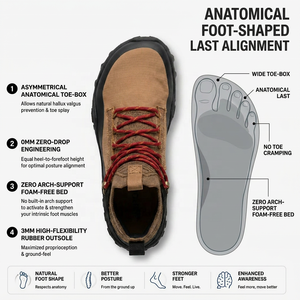 Botas de Senderismo Minimalistas Impermeables e Hidrófugas para Pies Descalzos, OEM, con Punta Ancha y Drop Cero, <span class=keywords><strong>Calzado</strong></span> de Exterior, Venta Directa de Fábrica al Por Mayor - Product Image 2