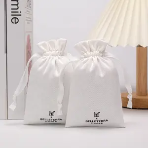 Soft Brushed Cotton Twill Gift Drawstring Packaging Shoe Bag Luxury Customized Printing Cotton Shoe Dust Bag