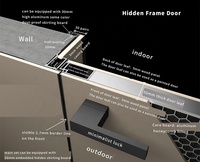 Porte intérieure à cadre en aluminium, moderne, écologique, insonorisée - Garantie 1 an, porte de séparation gain de place