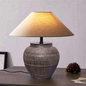 Lampe de table de style Wabi-Sabi, de chevet, <span class=keywords><strong>en</strong></span> pot de <span class=keywords><strong>terre</strong></span> <span class=keywords><strong>cuite</strong></span> rétro, artistique et pour salon de thé, espace de vie d'hôtesse - Product Image 3