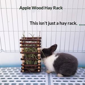 Prix de gros : Mangeoire en paille pour lapins et cochons d'Inde, Jouets en bois pour animaux de compagnie, Fournitures pour lapins - Product Image 1