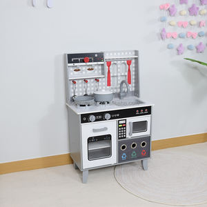 Cocina de Juguete de Madera para Niños con Contenedor de Tela, Estufa, Fregadero y Grifo, Juego de Cocina de Imitación Premium - Blanco - Product Image 2