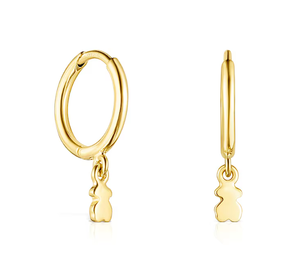 925 Sterling Silver Gold Plated Spanish Bear <b>Earrings</b> <b>Cute</b> Light Luxury Womens Wedding Party Gift Jewelry - Product Image 2