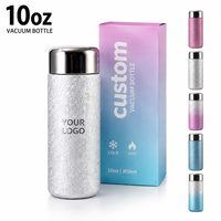 Bouteille d'eau en titane miniature de luxe personnalisée, légère, 10 oz, à double paroi, isolée, anti-fuite, avec infuseur à thé pour les voyages