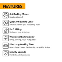 Neuerscheinung 5-Stufig Einstellbare Empfindlichkeit Wiederaufladbares Dual-Trigger IPX5 Wasserdichtes Hunde-Bellhalsband >20 Stunden Akkulaufzeit