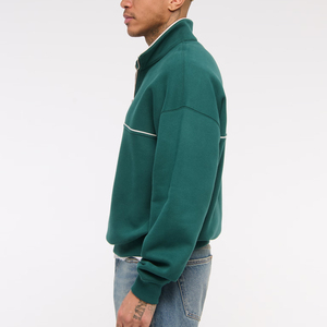 Felpe con Cappuccio da <span class=keywords><strong>Uomo</strong></span> in Cotone Pesante con Logo Personalizzato Ricamato, <span class=keywords><strong>Felpa</strong></span> Tecnica a <span class=keywords><strong>Mezza</strong></span> <span class=keywords><strong>Zip</strong></span> a Maniche Lunghe per <span class=keywords><strong>Uomo</strong></span> - Product Image 2