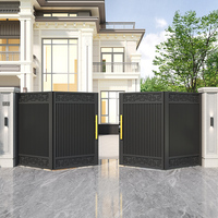 Porte battante simple/double en fer forgé en alliage d'aluminium pour cour de villa, design moderne, porte à persiennes imperméable