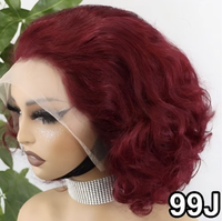 Perruque Bob en dentelle transparente sans colle, châtain clair avec mèches, cheveux humains Remy ondulés, respirante pour femmes