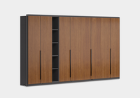 Ensemble de mobilier de bureau exécutif modulaire personnalisé, armoire de rangement en bois grainé avec portes verrouillables pour espace de travail d'entreprise