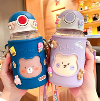 Gobelet portable tendance, écologique et durable pour filles – Tasses à eau mignonnes et originales, design élégant, en plastique pour étudiants
