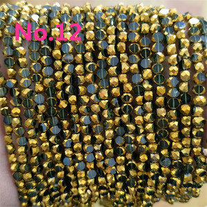 Rondel facetado de 4mm con cuentas de cristal de Murano chapadas en oro, cuentas de Rondelle facetadas, cuentas de cristal para la fabricación de joyas - Product Image 5