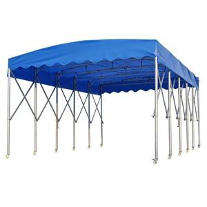 Tenda Espositiva Personalizzata Movibile a Spinta e Trazione con Copertura in PVC Rimovibile, Tettoia per Stoccaggio Estensibile e Pieghevole - Product Image 3