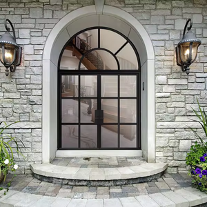 Porte en verre vitré à double joint en acier, développée en interne par Shanghai Pan-steel, avec panneau latéral pour bâtiments et villas - Product Image 3