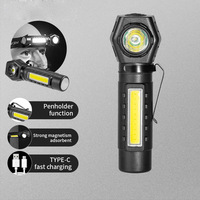 Lampu Kepala Mini Luar Ruangan IP65 USB Tipe-C Dapat Diisi Ulang LED Senter Ultra Terang untuk Memancing Malam Hari Daya Tahan Baterai Lama Klip Pena Magnetik