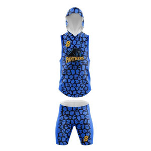 Ensemble d'uniformes de football américain 7v7 en polyester 100% imprimé par transfert thermique de qualité supérieure, sans manches, à capuche, respirant, grande taille - Product Image 2