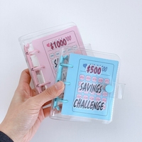 Mini classeur de défi d'épargne à 3 anneaux, organiseur de budget réutilisable, carnet de planification avec enveloppes pour espèces et autocollants