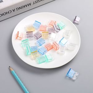 Corner <b>Clip</b> Plastic Transparent Candy Color 10 Pcs Random Office Multi Functional Small <b>Clip</b> Fixing <b>Push</b> Pull - Product Image 1