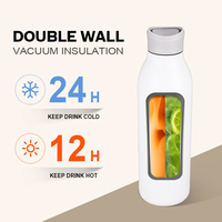 Bouteille d'eau sport isotherme Everich en acier inoxydable à double paroi 600 ml avec couvercle à ouverture à 360 degrés pour l'extérieur