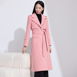 Women's Off White Wool <b>Blend</b> Coat Mid Length Slim Fit Warm Autumn Winter Wear - Product Image 2