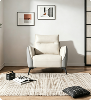 Sofa kain anti gores dan kursi malas modern satu dudukan, langsung dari pabrik, untuk digunakan di ruang tamu hotel.