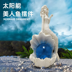 Adorno de Sirena con Luz LED Solar, Decoración de Jardín para Exteriores, Resistente al Agua - Product Image 1