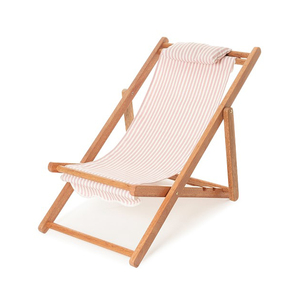 Sedia da spiaggia personalizzata frange pieghevoli Mini dimensioni adorabili bambini a strisce sedia a <span class=keywords><strong>sdraio</strong></span> in legno multicolore con cuscino - Product Image 4