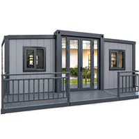Maison conteneur extensible à double aile de 20 pieds avec câblage préinstallé, préfabriquée, pour hébergement du personnel - Remise en gros