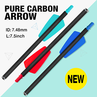 Meilleures ventes 7.5 pouces boulons d'arbalète flèches en Fiber de carbone ID 7.48mm flèches courtes pour arbalète, flèches de chasse