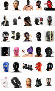 Balaclava en <span class=keywords><strong>latex</strong></span> pour adulte, masque intégral à capuche, masque facial à bouche ouverte, couvre-chef à capuche, accessoire de combinaison, accessoires de cosplay pour couple - Product Image 5