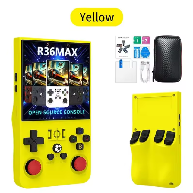 2026 Multiple Ftnctions R36 Max Handheld Arcade Gaming Console 720*720 Resolution Classic Portable TV 128GB 64 Gb