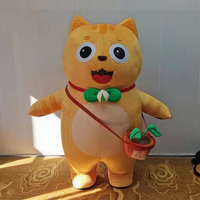 Costume de mascotte de chat orange gonflable mignon, costume de mascotte de chat de dessin animé en peluche pour la promotion d'événements