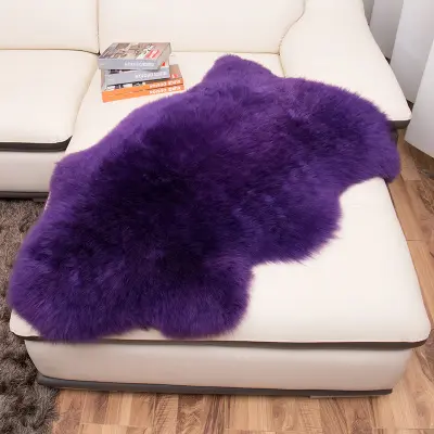 Alfombra larga para sofá, alfombrilla para el suelo, Alfombra de piel de cordero australiana, alfombras de piel de oveja auténtica 100%