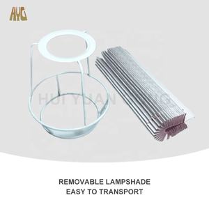 Lampe de table d'intérieur moderne <span class=keywords><strong>et</strong></span> minimaliste avec cadre en métal <span class=keywords><strong>et</strong></span> abat-jour en tissu plissé pour salon ou chambre à coucher - Product Image 4