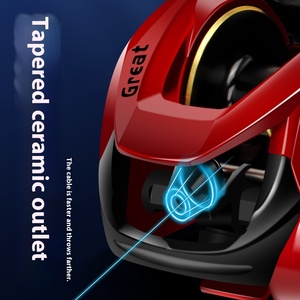 Red <strong>Black</strong> Fishing Reel Genuine Long Casting Anti-Fry Line Reel with Water Drop Design Bait Casting <strong>Trolling</strong> Bait - Product Image 5