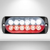 Superhelle 12 LED 4-Zoll-Kühlergrill-Warnleuchte IP67 Wasserdichte Notfall-Stroboskoplampe 10-30V 2W für LKW Offroad 4x4