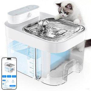 Witte katten drinkfontein voor binnen, app-bediening, afvalwaterseparatie, 3L/101oz, draadloos, automatisch, acrylonitril, hoge kwaliteit, eenvoudig - Product Image 1
